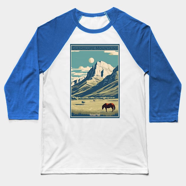 Guadalupe Mountains National Park Baseball T-Shirt by GreenMary Design